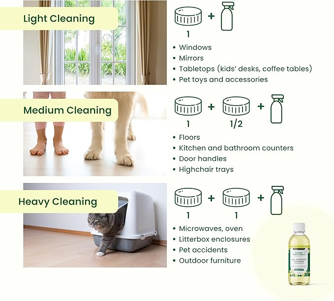 Good Natured Brand All-Purpose Cleaner Concentrate | Multi-Surface Cleaner | Natural Lemon Essential Oil | Multipurpose Cleaner Concentrate All Surfaces | Lemon Love | 8oz makes 128oz-PawvioPets