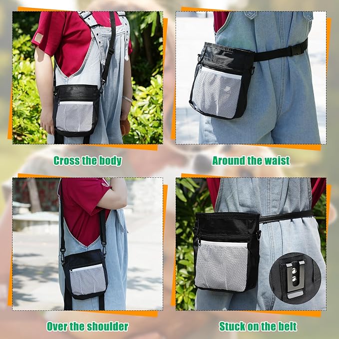 CONLI Dog Treat Pouch with Folding Bowl and Training Clicker, Treat Pouches for Pet Training Built-in Poop Bag Dispenser, Dog Training Treat Pouch for Pet Training Walking-PawvioPets