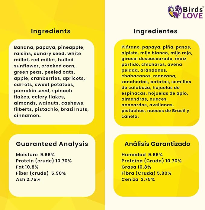Birds LOVE All Natural Garden Blend Bird Food for Small Birds - Lovebirds, Cockatiels, Parakeets and Parrotlets 4lb-PawvioPets