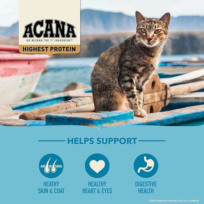 ACANA Grain-free Dry Cat Food Wild Atlantic Saltwater Fish with Freeze-Dried Liver 4lb Bag-PawvioPets