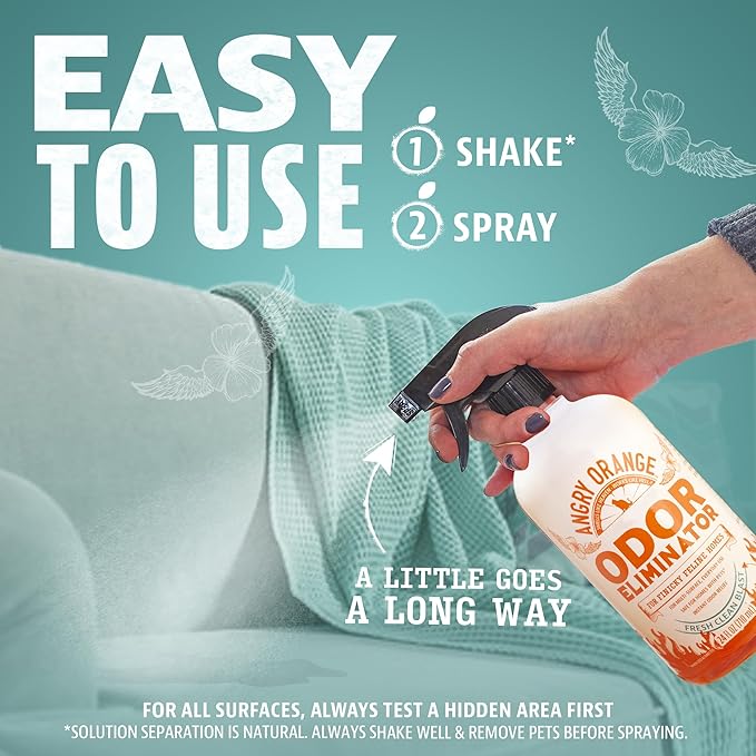ANGRY ORANGE Pet Odor Eliminator for Cat Urine, Carpet Stains, and Strong Smells – Fresh Scent Odor Remover- 24 oz-PawvioPets