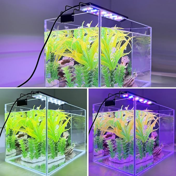 FEDOUR USB Mini Aquarium LED Light, Full Spectrum Aquarium Light with Extendable Brackets, Adjustable Aquarium Plant Light with External Controller, for Freshwater Tank (11-16in)-PawvioPets