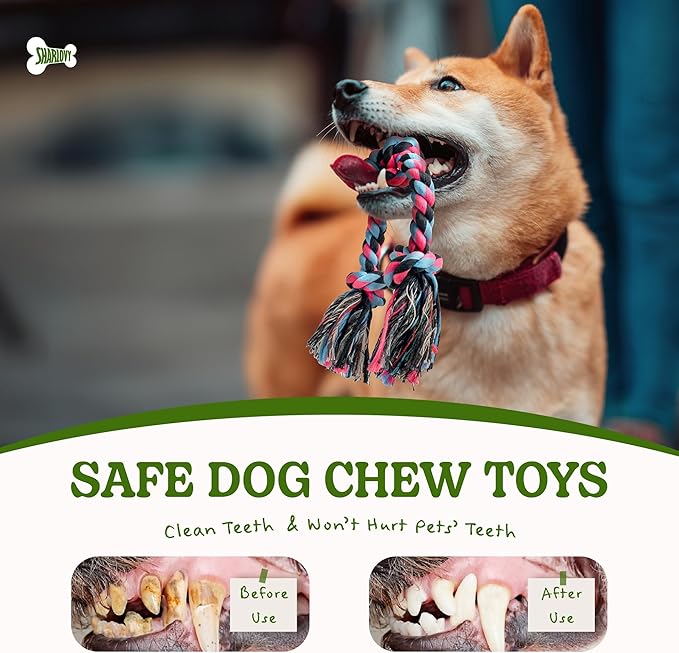 Dog Rope Toy for Large Dogs, Heavy Duty Chew Toys for Aggressive Chewers, Indestructible Durable Cotton Tug of War Rope Toys for Medium to Large Breed Teeth Cleaning-PawvioPets