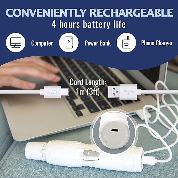 Cat and Dog Nail Grinder - Rechargeable Electric Pet Nail Clipper & Trimmer- Painless Paws Grooming - Quiet 2-Speed Motor. 3 Size Ports for Small, Medium, Large Pets- Up to 4 Hours of Charge-PawvioPets