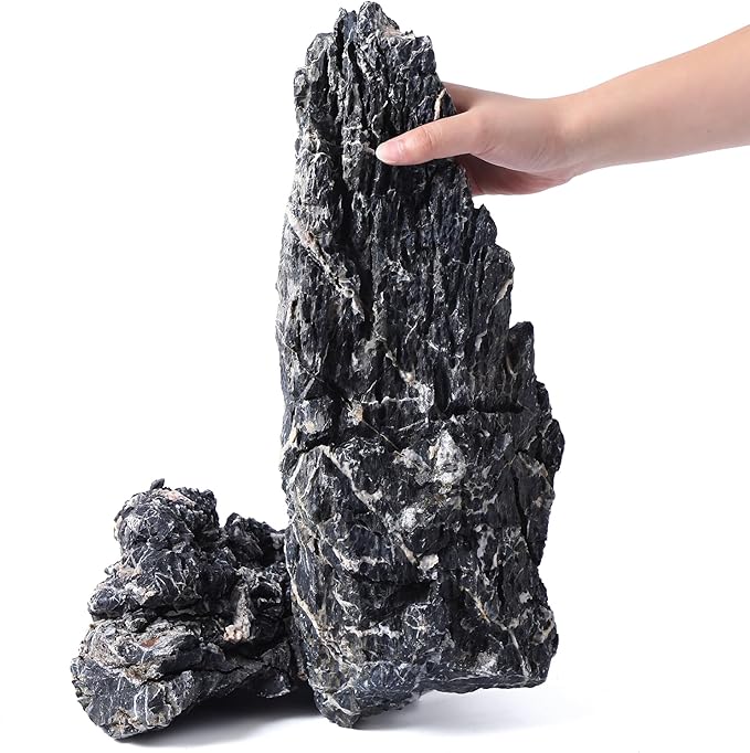 14-16 Inches Natural Seiryu Stone 2 PCS Ultra Large Aquarium Rocks for Aquascaping, Aquarium Landscaping, Terrariums, Fish Tank Decoration, Vivariums, Paludarium, Amphibian Enclosures-PawvioPets