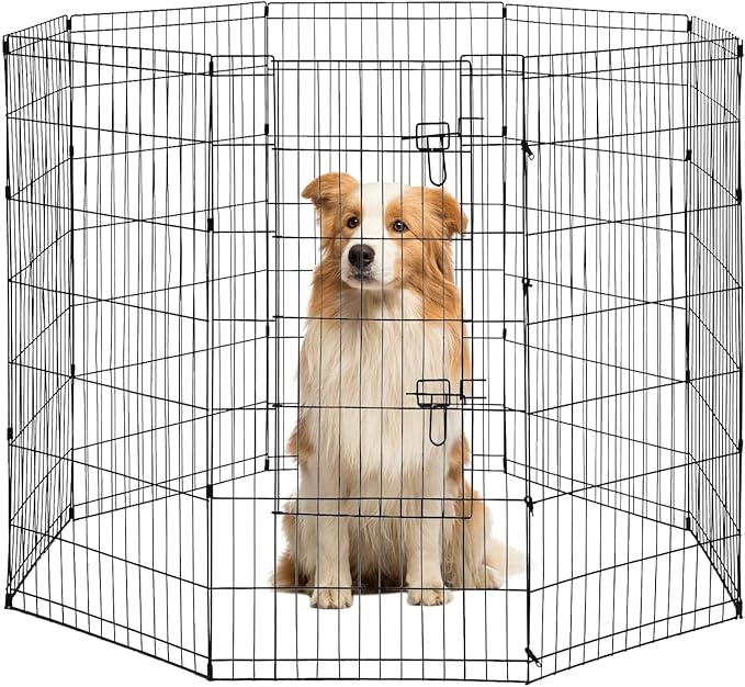 48 Tall Dog Playpen Crate Fence Pet Play Pen Exercise Cage -8 Pane-PawvioPets
