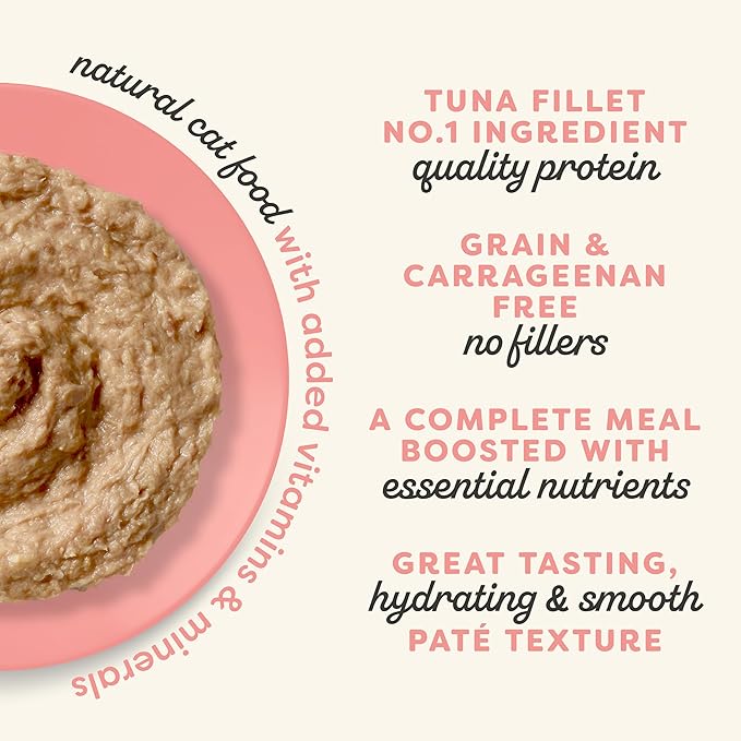 Applaws Vitality Wet Cat Food Paté, Natural Canned Cat Food, Wet Food for Cats with Added Vitamins and Minerals, Grain Free, Carrageenan Free, Tuna Fillet and Salmon Recipe (24 Count, 2.47 oz Cans)-PawvioPets