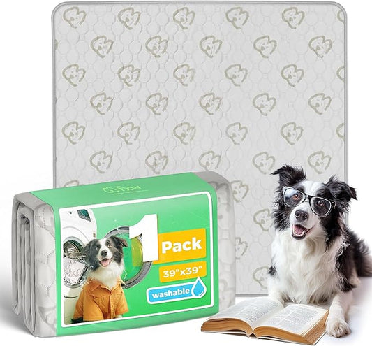 FXW Washable Pee Pads for Dogs, Puppy Pads with Super Absorbent, Specifically Designed for Potty Training, 39" Square, Khaki, 1 Pack-PawvioPets