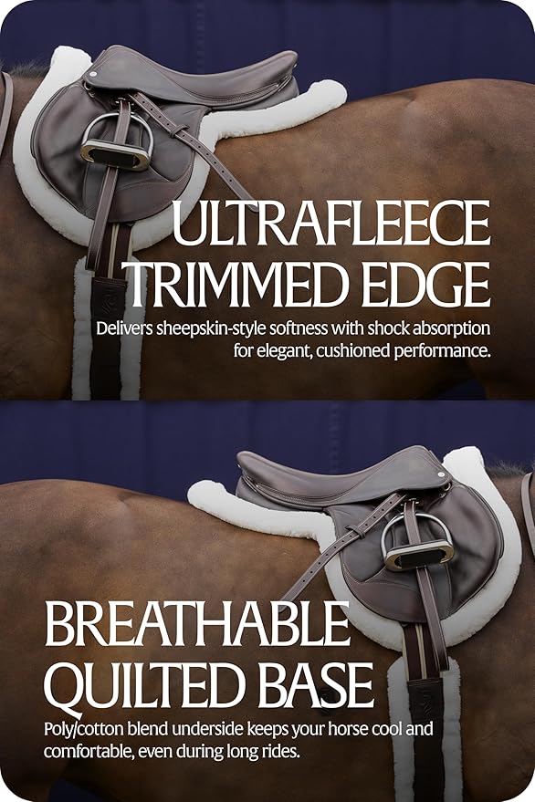Equinavia Eidsvoll Shaped English Saddle Pad for Show Jumping with Ultra Fleece Trim-PawvioPets