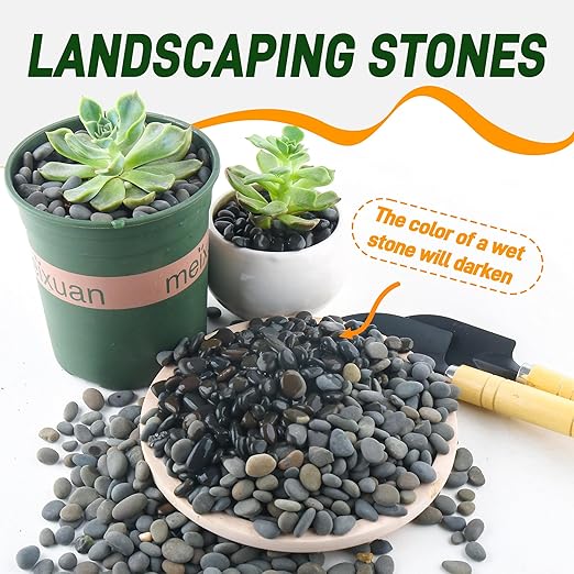 45 LB Natural River Rocks Mexican Beach Pebbles, 0.3-0.6 Inch Natural Unpolished Bulk Rocks, Pebbles for Landscaping Garden Paving Plant, Rocks for Walkways Outdoor Decorative Stone, Grey-PawvioPets