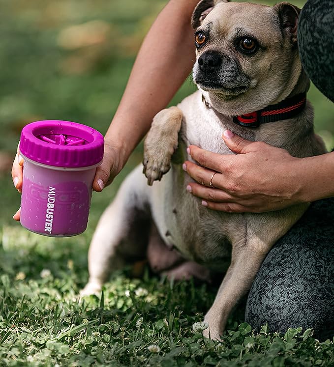 Dexas MudBuster Portable Dog Paw Cleaner, Small, Fuchsia - Premium Quality Pet Accessory-PawvioPets