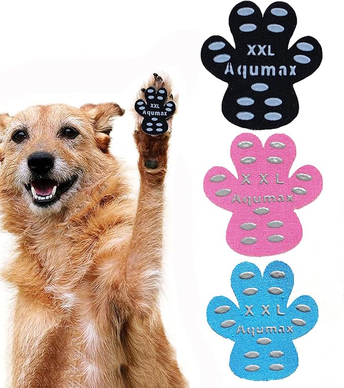 Dog Paw Protector Anti-Slip Pads,Toe Grips for Senior Dogs,Paw Grips Traction Pads for Slippery Hardwood Floors,Essentials for Senior Dogs,12 Sets (48 pcs) XXL Multicolor-PawvioPets