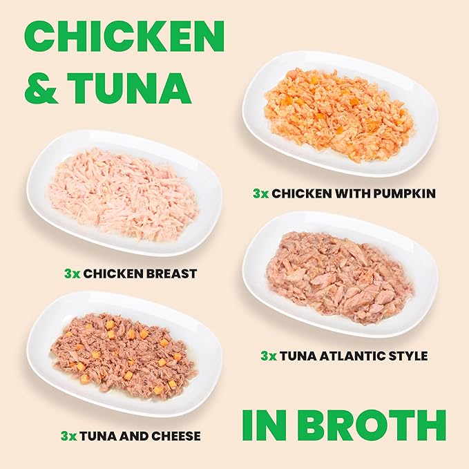 almo nature Wet Cat Food HQS Natural Rotational Diet Chicken & Tuna Selection-Variety Pack, Grain-Free, High-Protein, Highly Digestible, Sensitive Stomach Formula, Additive-Free, 2.47 oz Cans,24-Pack-PawvioPets