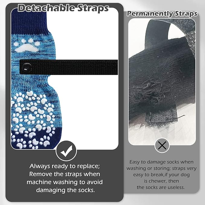 EXPAWLORER Anti Slip Dog Socks to Prevent Licking Paws, Dog Shoes for Hot Pavement, Dog Booties for Small Medium Large Senior Dogs, Traction Control Dog Boots & Paw Protectors for Hardwood Floors-PawvioPets