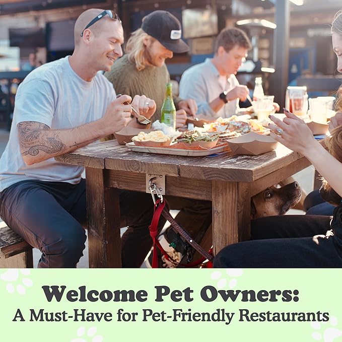 Canine Hitch- Secure Dog Leash Parking Indoor- Outdoor Wall Hook with EZ Clip - Tie Out Stainless Steel - Practical Lead Management for Home & Business-PawvioPets