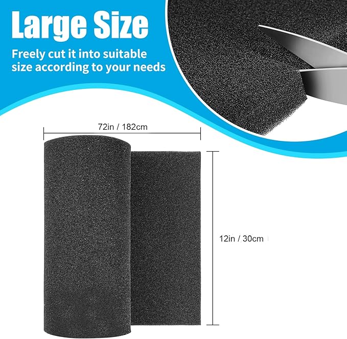 AQUANEAT Aquarium Bio Sponge Filter Media Pad 36" x 12" x 1" / 72" x 12" x 1" Open Cell Foam Sheet Cut-to-Fit for Fish Tank Sump (72" x 12" x 1")-PawvioPets