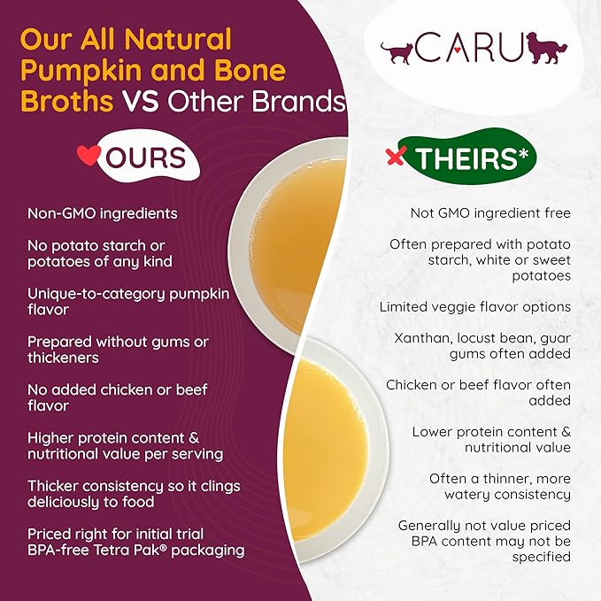 Caru - Daily Dish Chicken Bone Broth Meal Topper for Dogs & Cats - Savory Pour-Over Broth - 3 Pack-PawvioPets