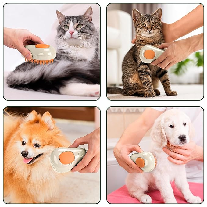 3 In 1 Pet Brush for Shedding, Portable Hair Removal Tool for Cats and Dogs, Deshedding Grooming Brush for Indoor Pets-PawvioPets
