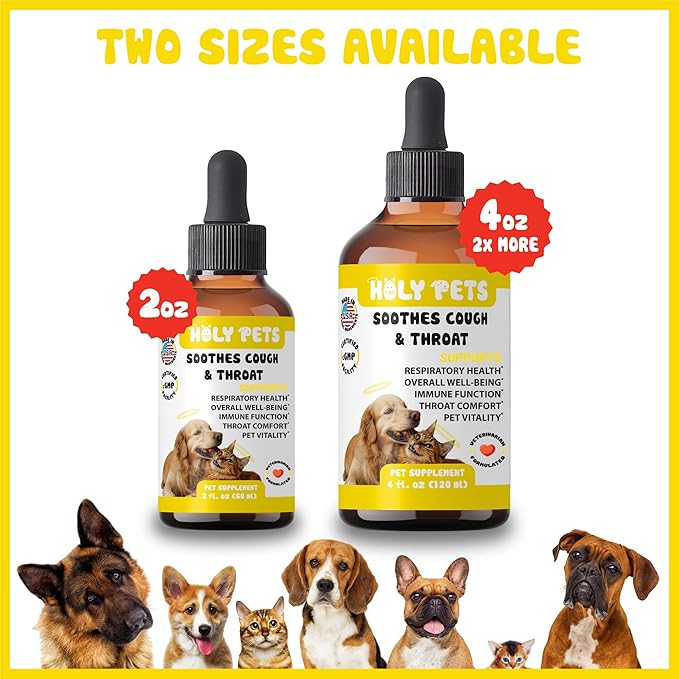 Cough Medicine for Dogs & Cats, Respiratory Infection Support - Sneezing Relief & Kennel Cough Treatment - Pet Asthma Support - Made with Natural Ingredients in The USA-PawvioPets