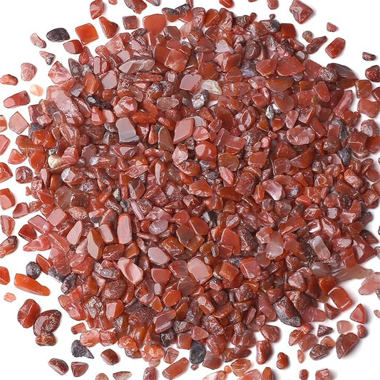 Carnelian Aquarium Gravel Rocks Natural Tumbled Healing Crystal Chips Bulk Gemstones Tumbled Crushed Stones for Fountain Vase Filler Planters Decorative Fish Tank Potted Reiki Energy Balancing 0.44lb-PawvioPets