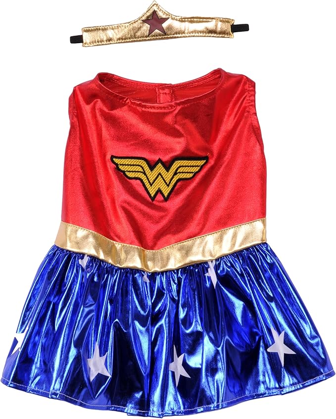 DC Comics: Wonder Woman Pet Costume for For Dogs or Cats by Rubies, XXXL-PawvioPets
