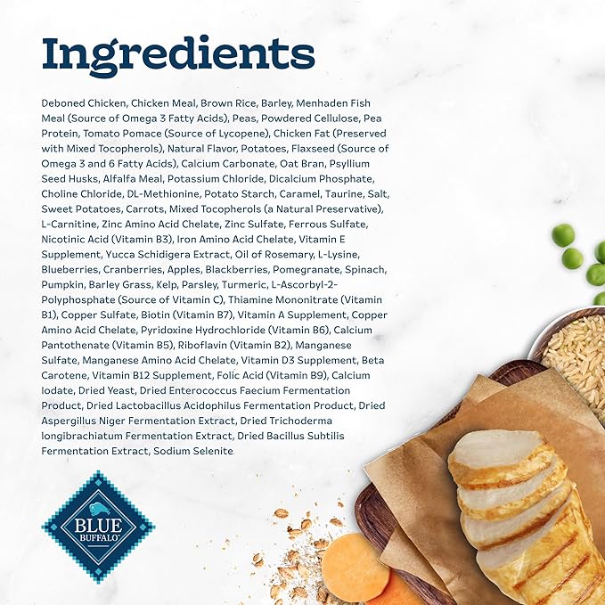 Blue Buffalo Tastefuls Adult Dry Cat Food for Weight Management & Hairball Control, Made in the USA with Natural Ingredients, Chicken Recipe, 7-lb Bag-PawvioPets