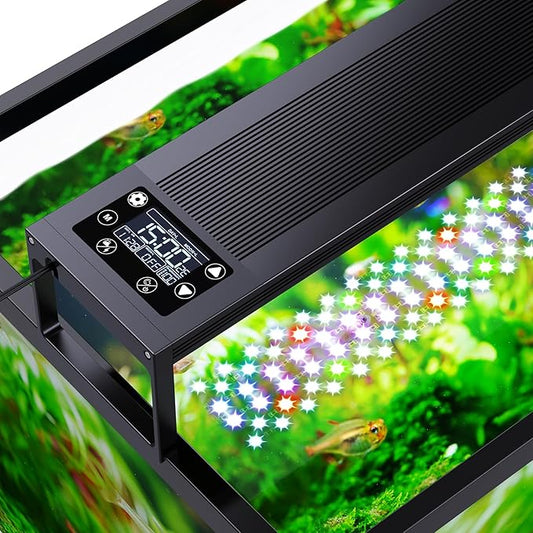 24/7 LED Aquarium Plant Light for 18-24 Inch Fish Tank, Auto On Off with Timer, 9 Colors, Adjustable Brightness, Daylight & Moonlight Mode, Full Spectrum Fish Tank Light for Plants, 26W-PawvioPets