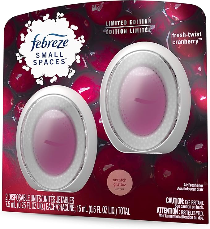 Febreze Small Spaces, Fresh - Twist Cranberry, 2 count-PawvioPets