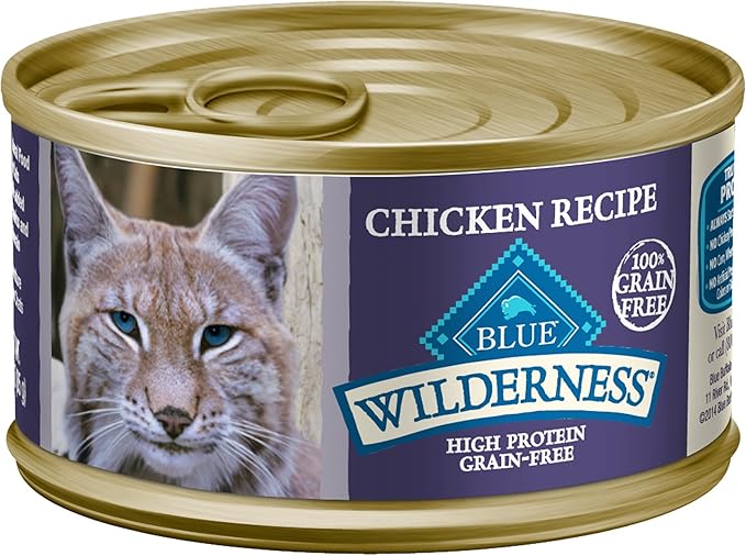 Blue Buffalo Wilderness High-Protein, Grain-Free Natural Wet Food for Adult Cats, Chicken Paté, 3-oz, 24-pack-PawvioPets