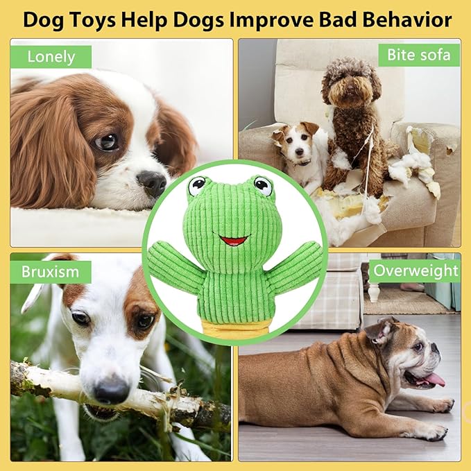 Dog Squeak Toys Durable Plush Dog Toy with Crinkle Paper, Tug of War Pull Toys for Puppies, Interactive Dog Chew Toys for Small, Medium and Large Dogs-PawvioPets