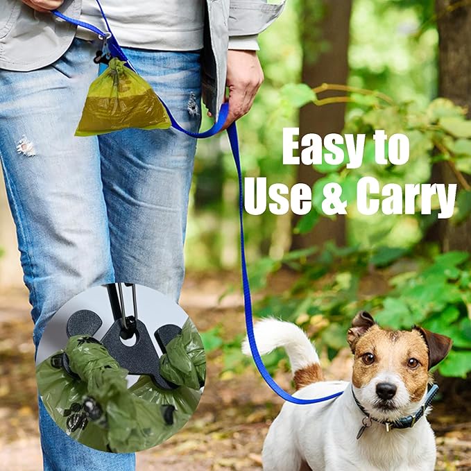 Dog Waste Bag Dispenser Pet Poop Bags Holder for Doggie Waste Bags Dispensers Soft Fabric Zipper Small Doggy Puppy Pouch for Leash Accessory Attachment with Carrier (Black)-PawvioPets