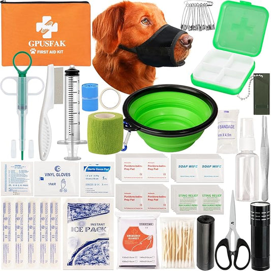 Dog First Aid Kit - Pet First Aid Kit for Dogs Pet Emergency Kit with Pets First Aid Supplies for Home Camping Hiking Traveling-PawvioPets