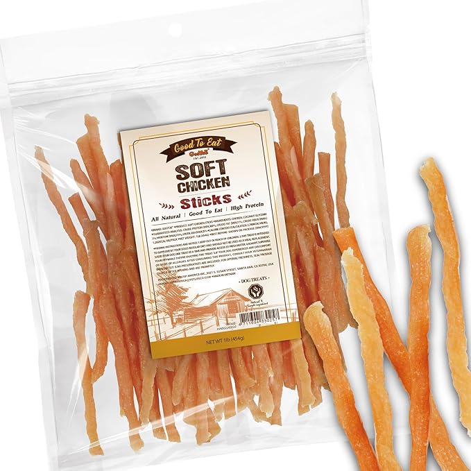 Gootoe Soft Chicken Sticks 1 lb, All Natural, Grain-Free, High-Protein, Healthy & Easily Digestible, Soft Texture, Resealable-PawvioPets