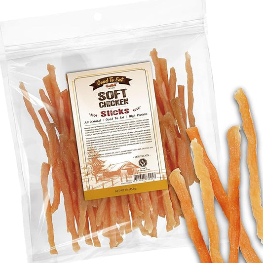 Gootoe Soft Chicken Sticks 1 lb, All Natural, Grain-Free, High-Protein, Healthy & Easily Digestible, Soft Texture, Resealable-PawvioPets