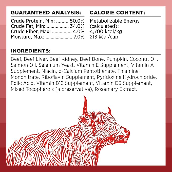 BIXBI Rawbble Freeze Dried Dog Food, Beef Recipe, 26 oz - 98% Meat and Organs, No Fillers - Pantry-Friendly Raw Dog Food for Meal, Treat or Food Topper - USA Made in Small Batches-PawvioPets