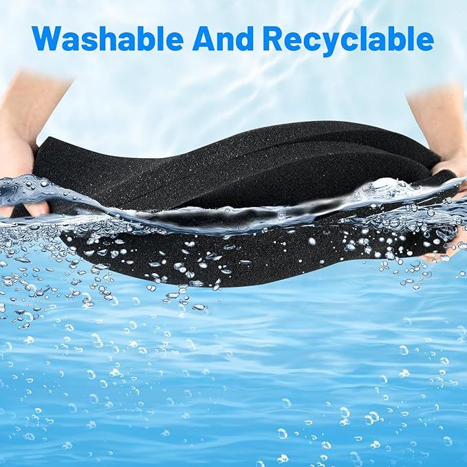 Aquarium Sponge Filter – Cut-to-Fit Filter Foam for Most Fish Tanks, Efficiently Traps Debris & Particles, Easy to Clean Prefilter Sponge for Aquarium, Dye-Free, 20x20x1 Inch, (50PPI)-PawvioPets