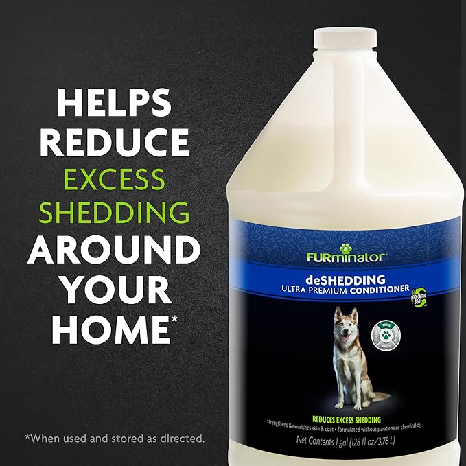FURminator® deShedding Ultra Premium Conditioner for Dogs, 128 Oz, with Pump-PawvioPets