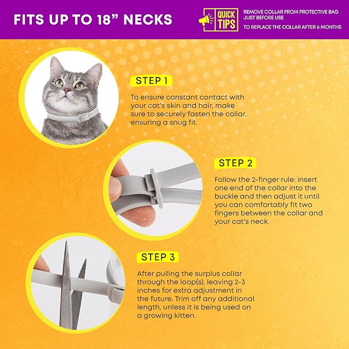 Flea and Tick Prevention Collars for Cats: Effective Pet Flea & Tick Treatment for Cats - Waterproof Adjustable Flea Tick Collars for Large & Small Cat, Outdoor Fleas Ticks Control for Kittens 4 Pack-PawvioPets