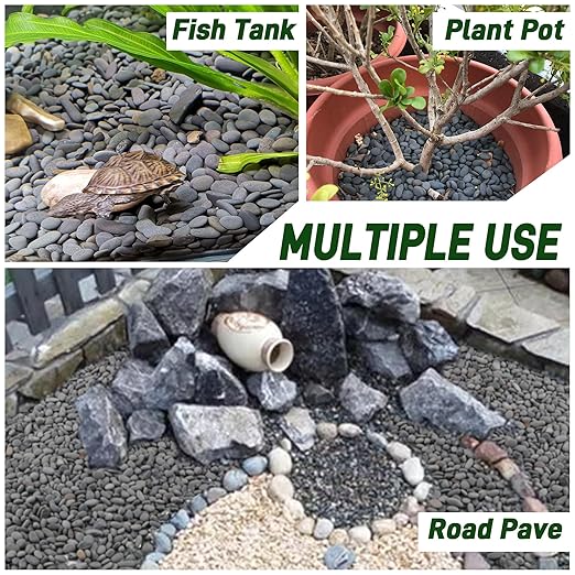 45 LB Mexican Beach Pebbles, 0.4-1 Inch Natural Unpolished Bulk Rocks, Decorative River Rocks for Landscaping Garden Paving Plant, Rocks for Walkways and Outdoor Decorative Stone, Grey-PawvioPets