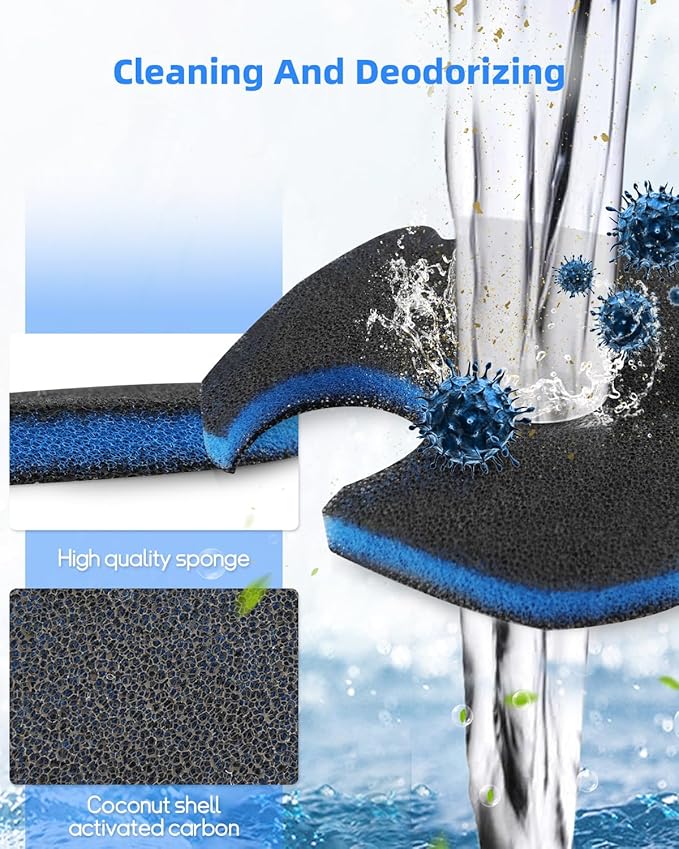 Canister Filter Pads Fit for AMOSIJOY 172/225/265GPH Aquarium External Filters, Replacement Canister Filter Pads Fit for Coospider-Repta Canister Filter Systems 12PCS-PawvioPets