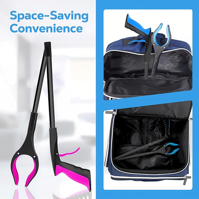 Grabber Reacher Tool - 32” Extra Long Foldable Gripper and Reaching Tool - Heavy Duty Pick Up Stick Grabbers for Seniors, Trash, Surgery Recovery Must Haves Gifts (Black Purple)-PawvioPets