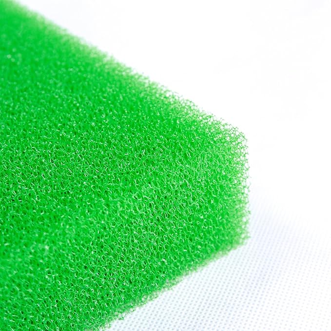 AQUANEAT Aquarium Filter Sponge Open Cell Foam Sheet Bio Sponge Filter Media Pad HMF Fish Tank Sump Divider (11" Lx 10.25" W x 2" H, Green)-PawvioPets