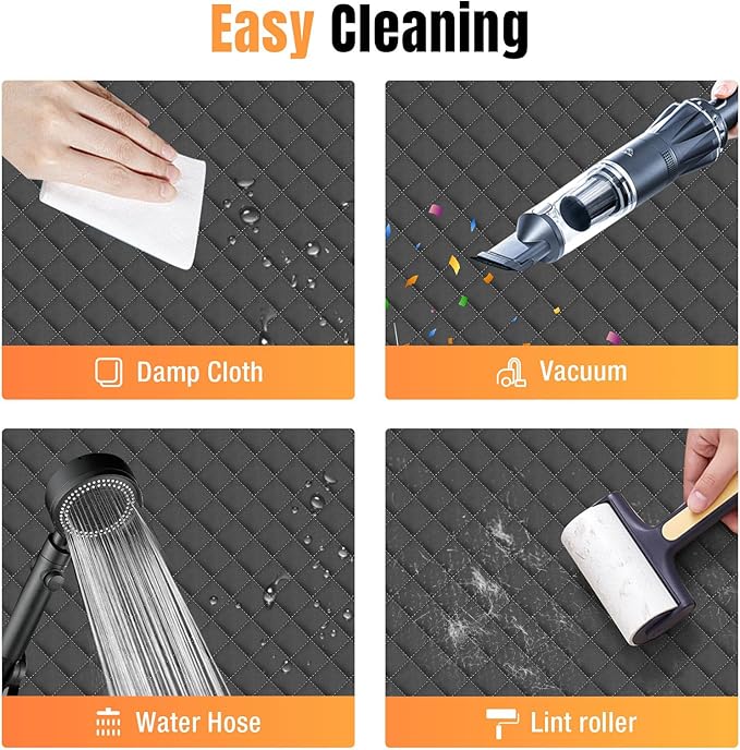 Dog Car Seat Cover for Back Seat, Larger Dog Car Bed Cover with Hard Bottom, Backseat Extender Hammock for Full SizeTruck/SUV 8 Panels - Black-PawvioPets