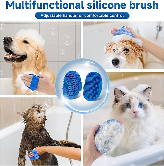 3-in-1 Pet Steam Brush Set for Dogs & Cats, Grooming Comb with Spray, Defur Tool, Water-Free Shampoo, Bath Gloves,Bath Brush, Tooth & Ear Brush, Towel (11PCS)-PawvioPets