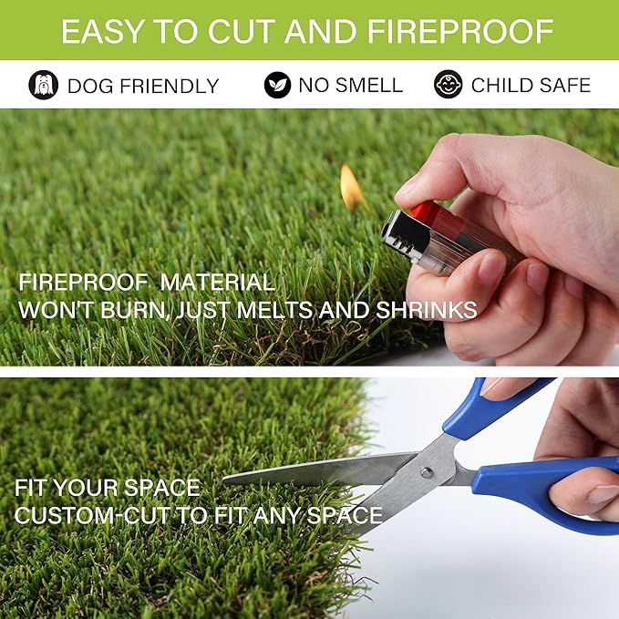 Dog Grass Pads 5 x 10 FT in Artificial Grass Pee Pads for Dogs Potty Fake Grass Rug Turf Mat for Dogs Training Indoor Outdoor Garden Lawn Artificial Grass Rug-PawvioPets