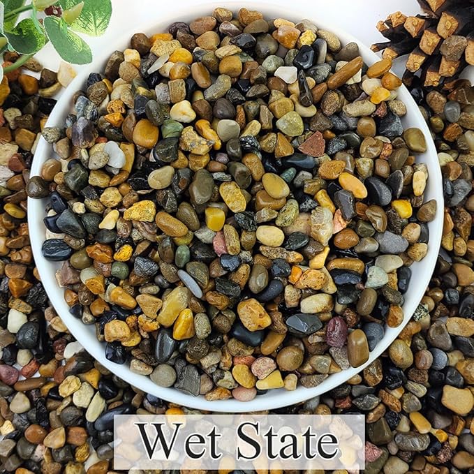 5lbs Aquarium Gravel, 1/4" Fish Tank Gravel Natural River Rocks Succulent Cactus Pea Gravel for Plants, Pebbles for Gardening, Flower Pots, Vase Fillers, Indoor Water Fountains, Landscaping-PawvioPets