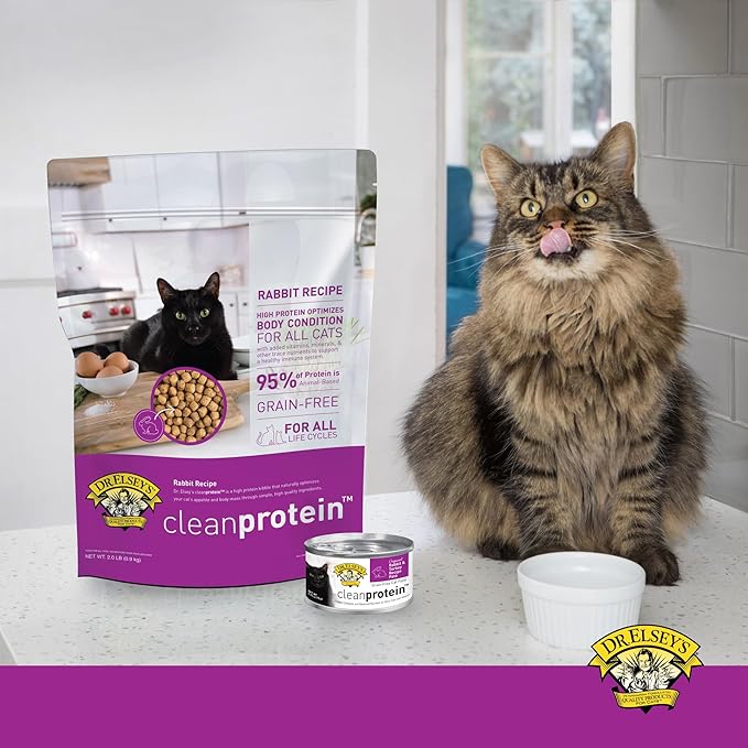 Dr. Elsey's cleanprotein Original Rabbit & Turkey Recipe Wet Cat Food, (Pack of 24), 2.75oz Cans-PawvioPets