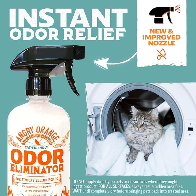 ANGRY ORANGE Pet Odor Eliminator for Cat Urine, Carpet Stains, and Strong Smells – Fresh Scent Odor Remover- 24 oz-PawvioPets
