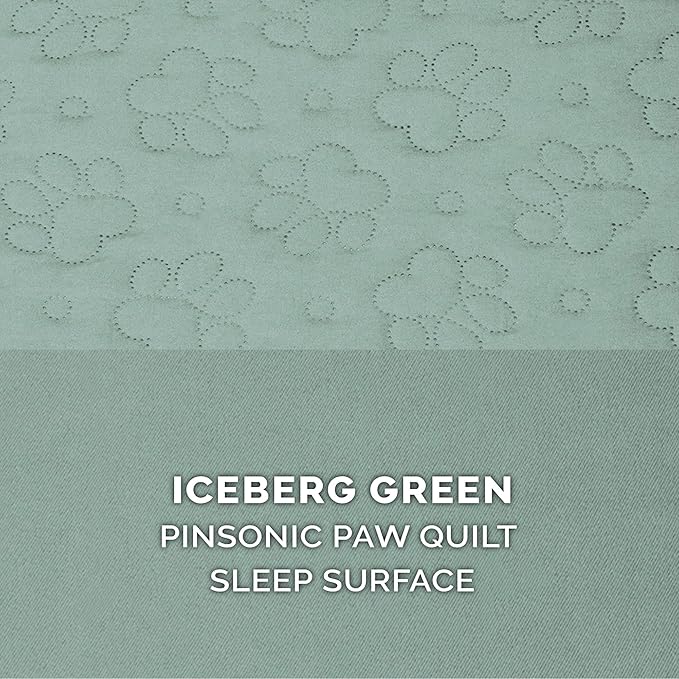 Furhaven Cooling Gel Dog Bed for Large Dogs w/ Removable Bolsters & Washable Cover, For Dogs Up to 95 lbs - Pinsonic Quilted Paw L Shaped Chaise - Iceberg Green, Jumbo/XL-PawvioPets