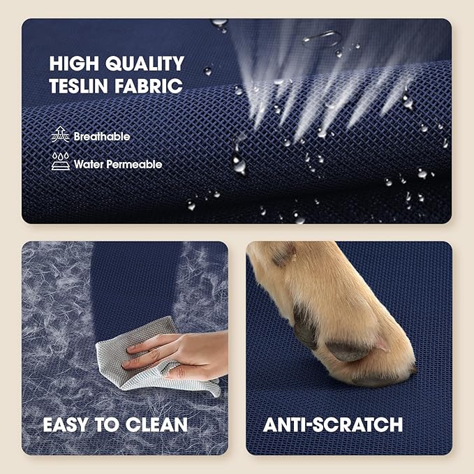 Elevated Dog Bed, Raised Outdoor Dog Bed for Large Sized Dogs, Portable Cooling Pet Cot with Breathable & Washable Mesh, Indoor & Outdoor Pet Hammock with Skid-Resistant Feet.-PawvioPets